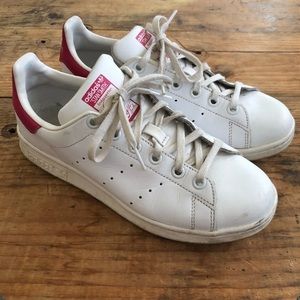 Adidas Stan Smith US 5 White Pink Leather Sneakers